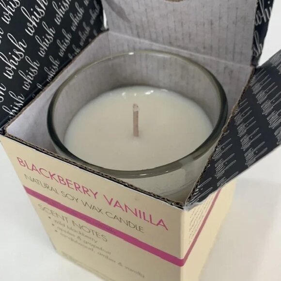 WHISH Natural Soy Wax Jar Candle Blackberry Vanilla 8 oz NIB - Picture 3 of 3
